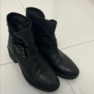 Black Leather Ankle Boots